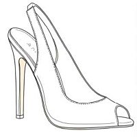 Czółenka z odkrytymi palcami i wolną piętą bez platformy