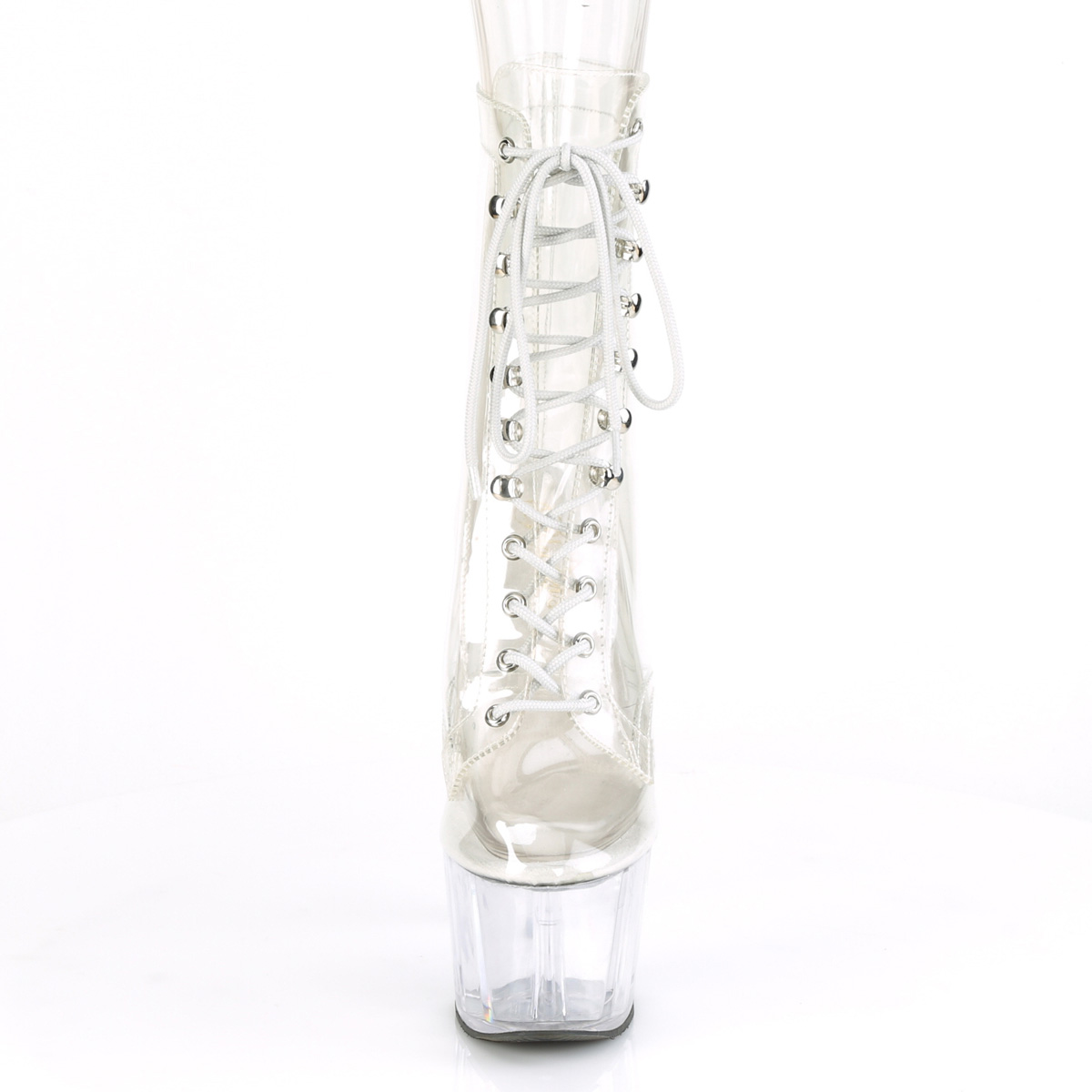 Pleaser Adore-1020C C/M - Przezroczyste buty za kostkę na wysokiej platformie