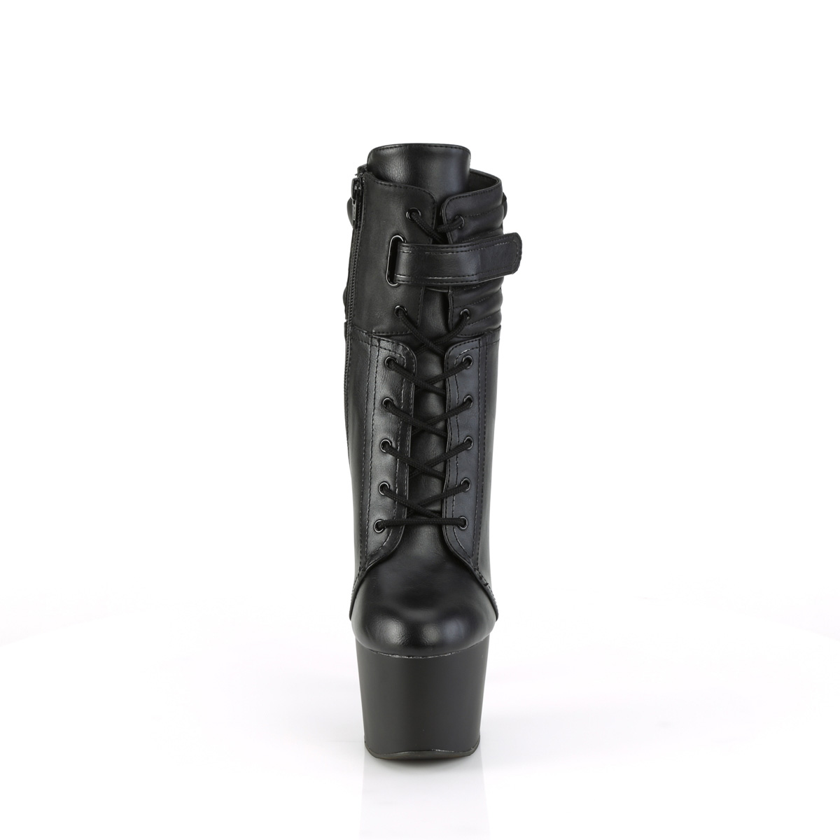 Pleaser Adore-1020POUCH BPU/M - Czarne buty za kostkę na wysokiej platformie