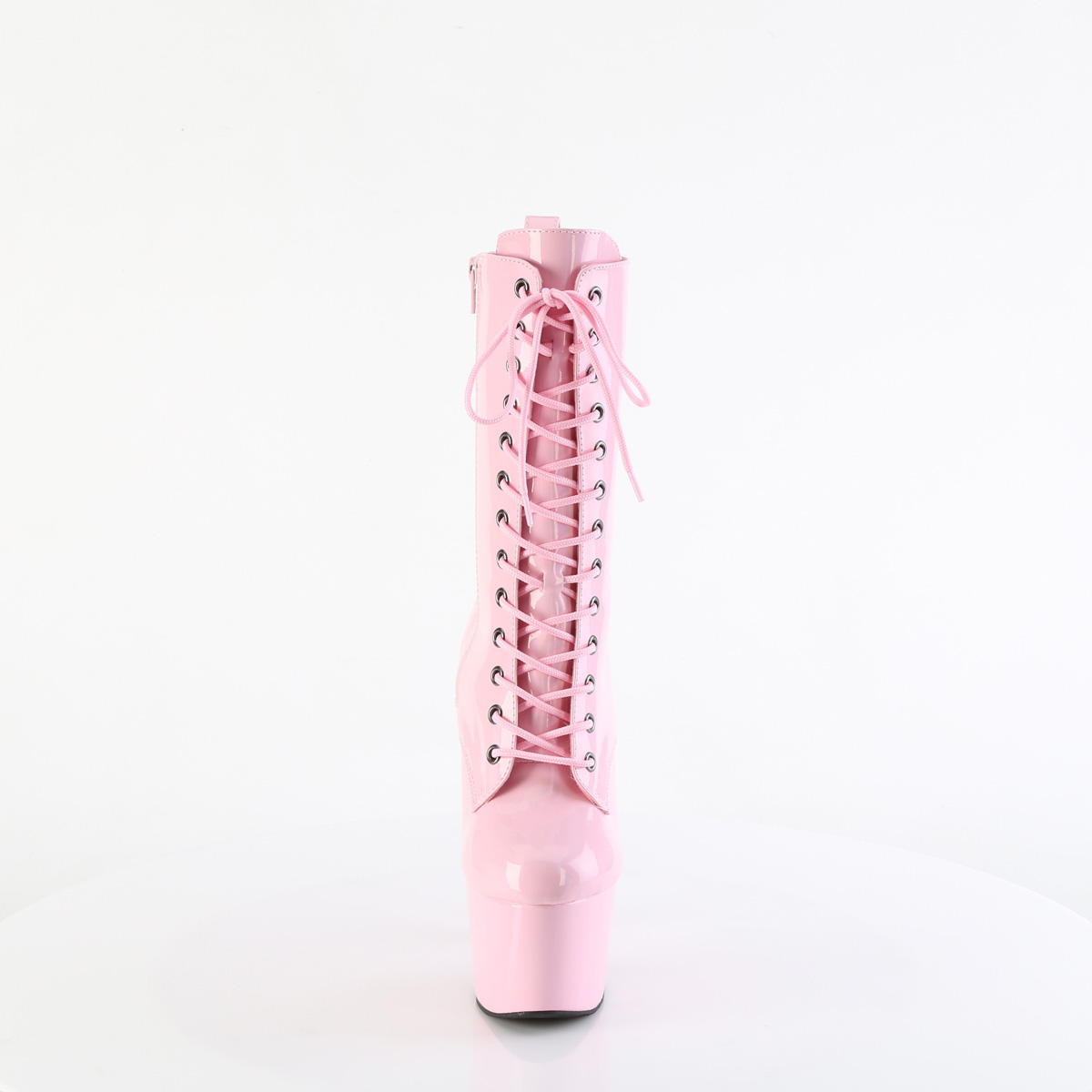 Pleaser Adore-1040WR-HG BPHG/M - Błyszczące różowe buty za kostkę na wysokiej platformie