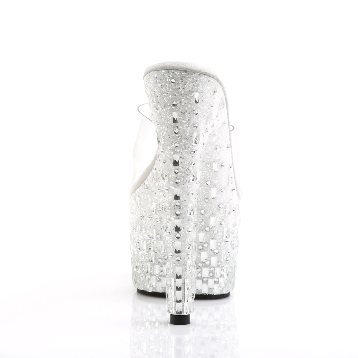 Pleaser Adore-701MR-5 C/W-S - Przezroczyste sandały na wysokiej platformie