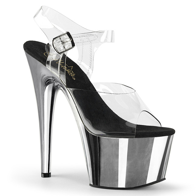 Pleaser Adore-708 C/SCH - Przezroczyste sandały na wysokiej platformie
