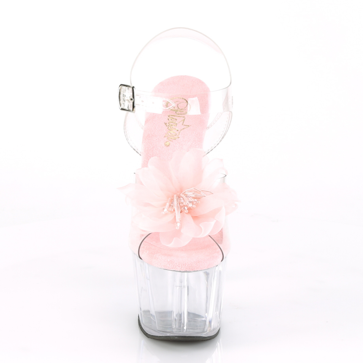 Pleaser Adore-708BFL C-BP/C - Przezroczyste sandały na wysokiej platformie