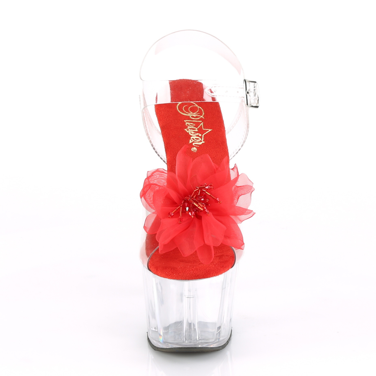 Pleaser Adore-708BFL C-R/C - Przezroczyste sandały na wysokiej platformie