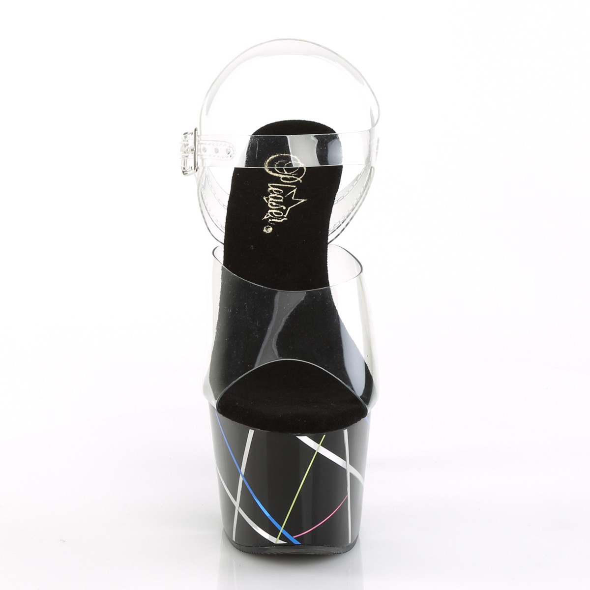 Pleaser Adore-708BMC C/B - Przezroczyste sandały na wysokiej platformie