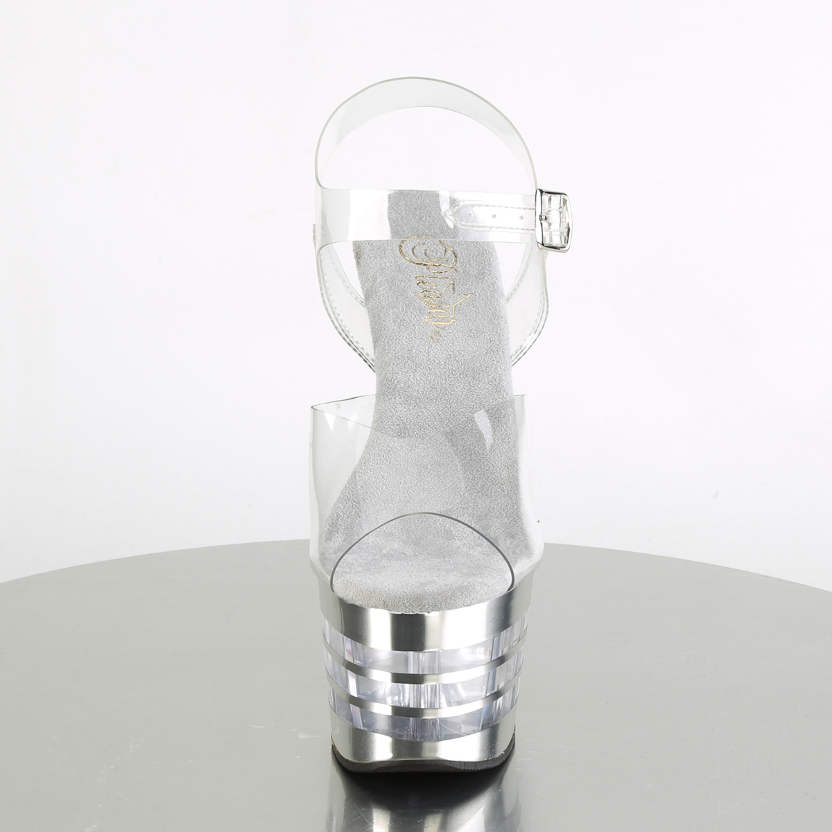 Pleaser Adore-708CHLN C/SCH - Przezroczyste sandały na wysokiej platformie
