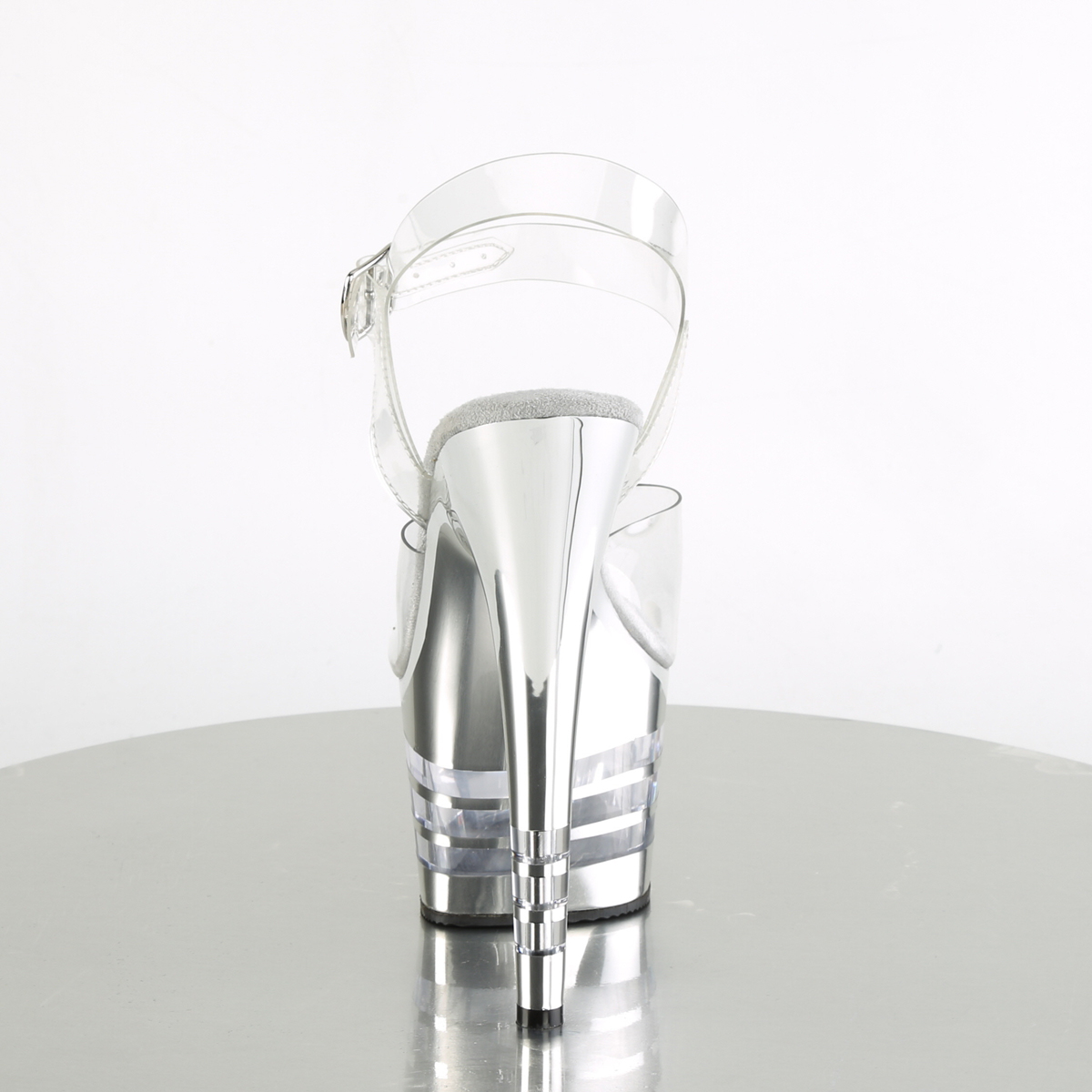 Pleaser Adore-708CHLN C/SCH - Przezroczyste sandały na wysokiej platformie
