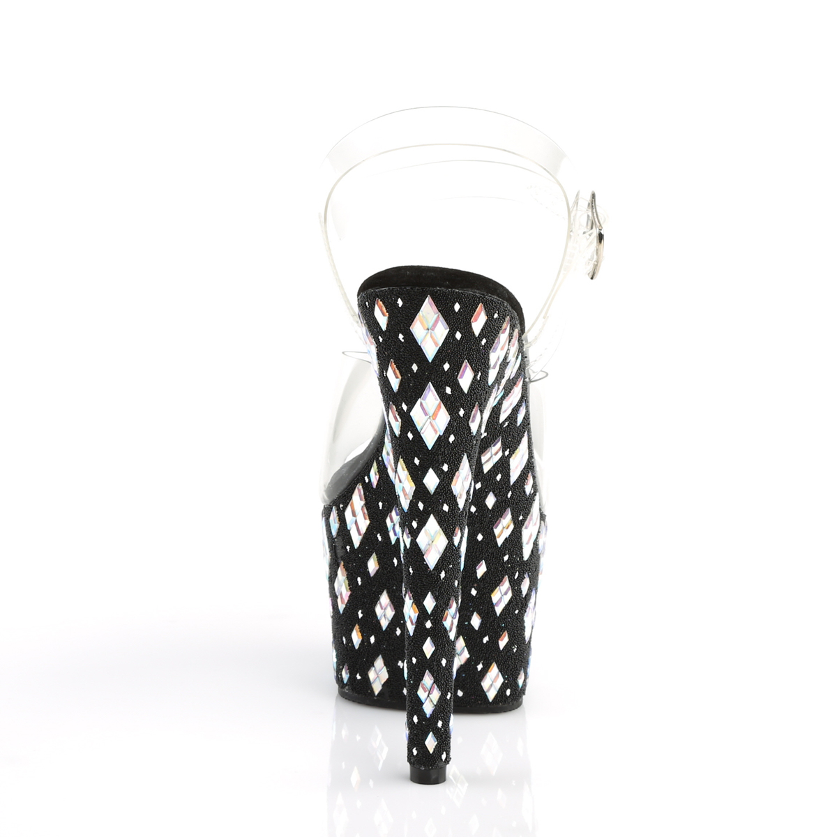 Pleaser Adore-708DIAMOND C/B - Przezroczyste sandały na wysokiej platformie