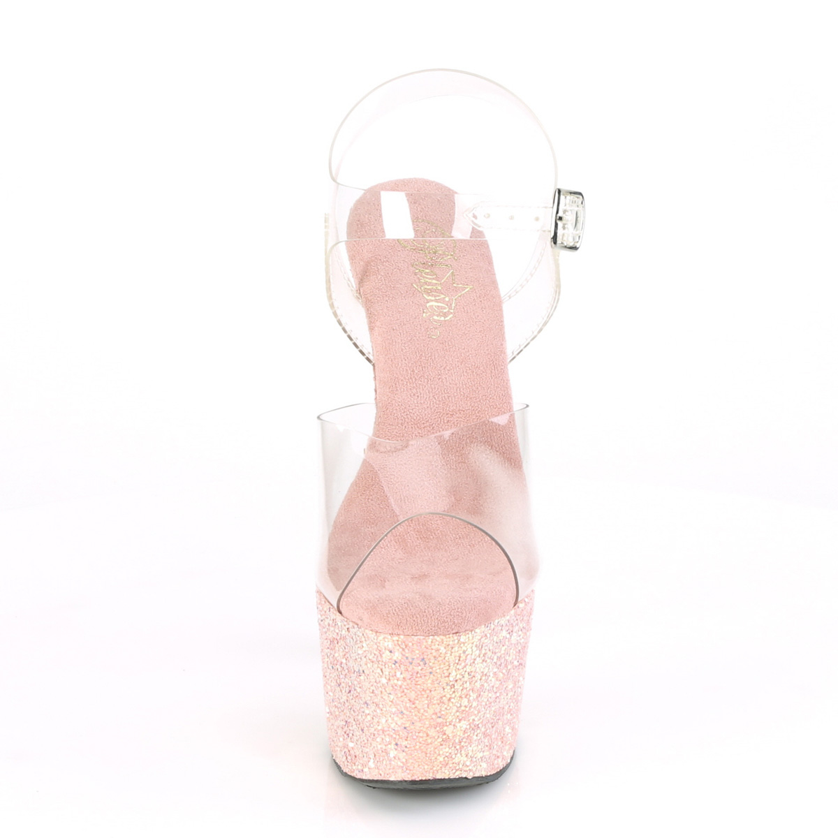 Pleaser Adore-708LG C/DTBHG - Przezroczyste sandały na wysokiej platformie