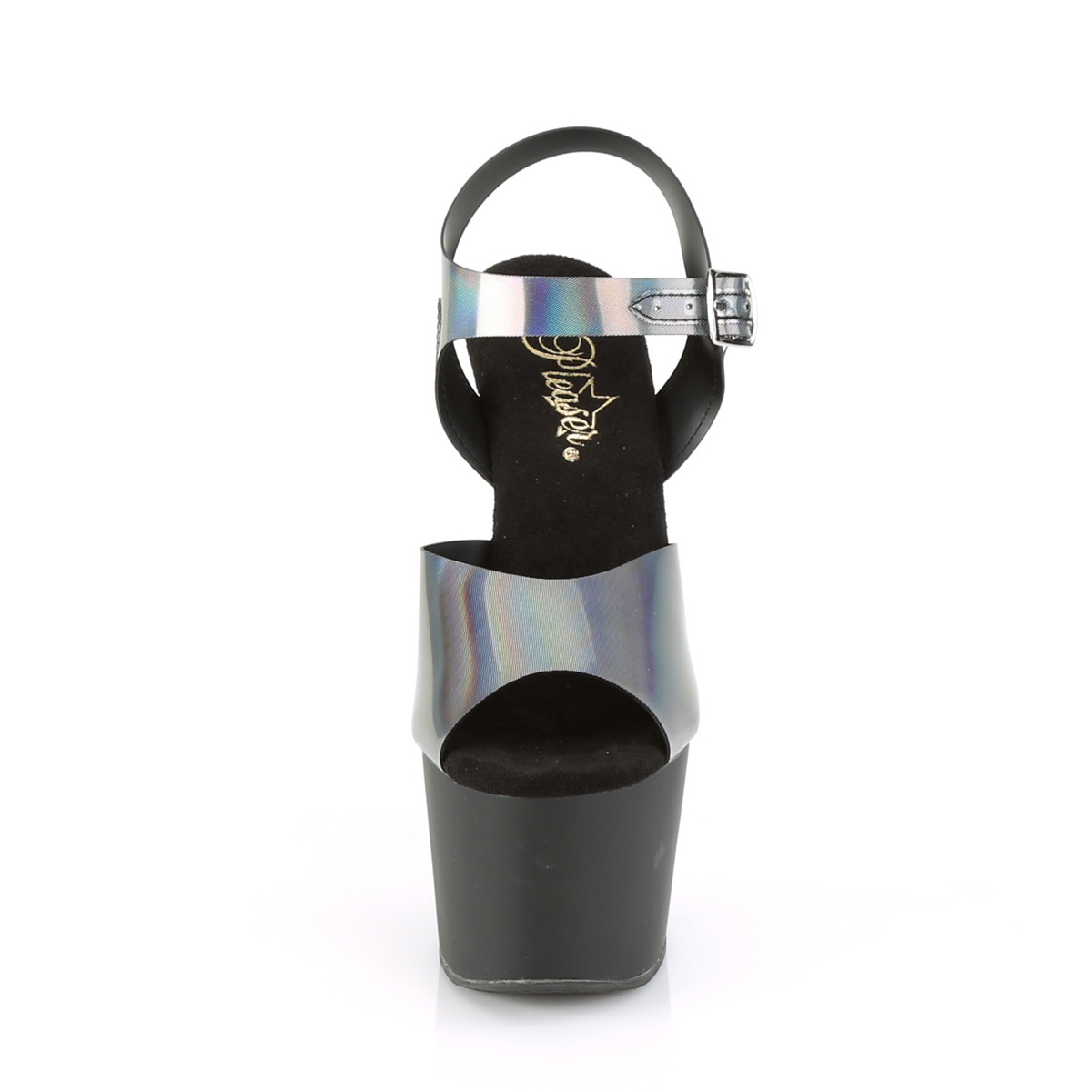 Pleaser Adore-708N-DT PWHGTPU/B - Srebrne sandały na wysokiej platformie