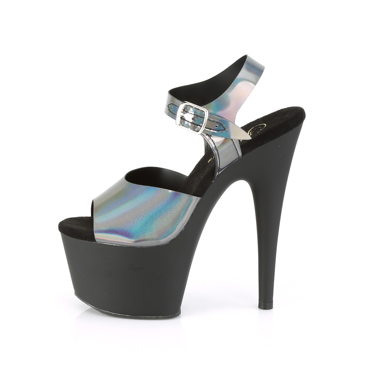 Pleaser Adore-708N-DT PWHGTPU/B - Srebrne sandały na wysokiej platformie
