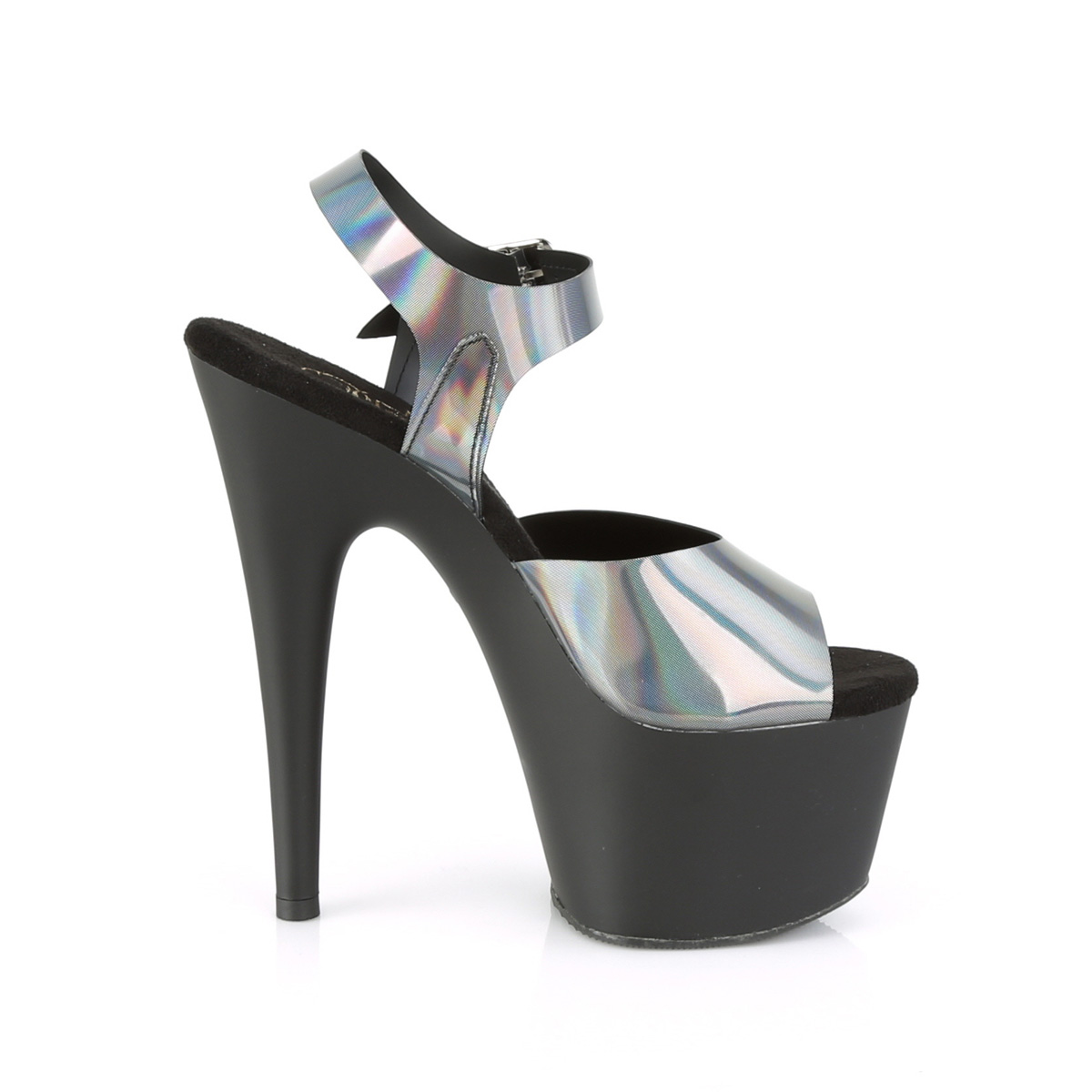 Pleaser Adore-708N-DT PWHGTPU/B - Srebrne sandały na wysokiej platformie