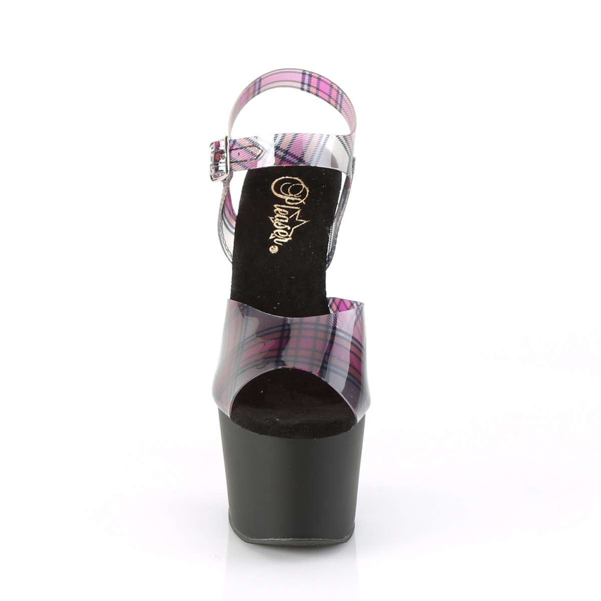 Pleaser Adore-708N-TAR C-PN/B - Przezroczyste sandały na wysokiej platformie