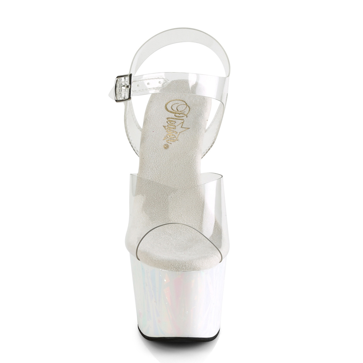 Pleaser Adore-708SPLA-2 C/WHG - Przezroczyste sandały na wysokiej platformie