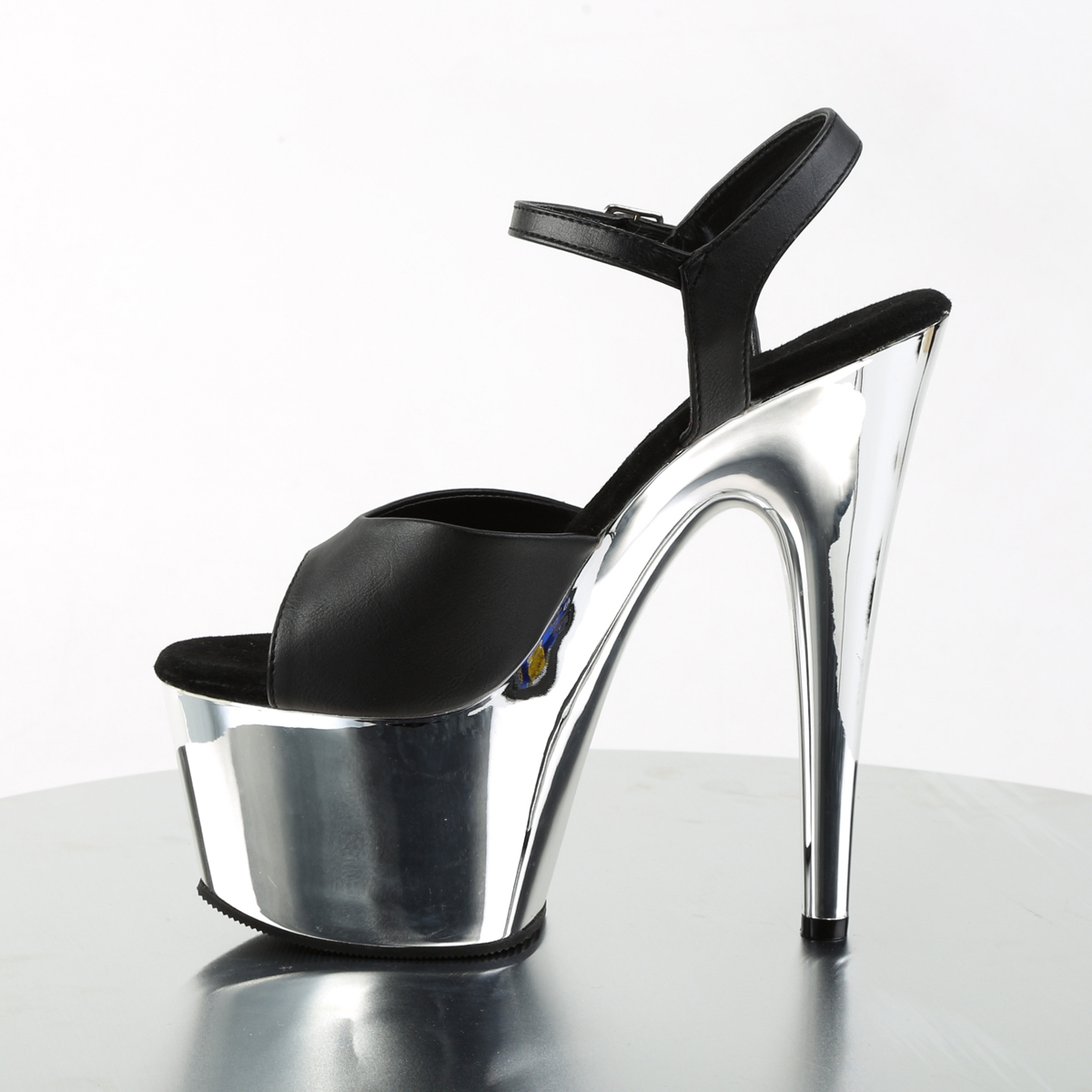 Pleaser Adore-709 BPU/SCH - Czarne sandały na wysokiej platformie