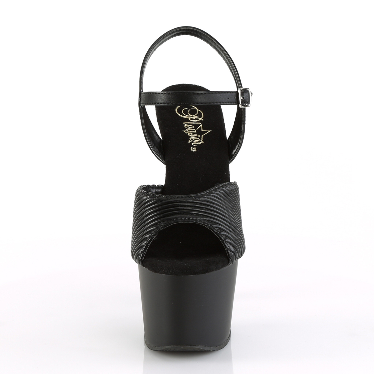 Pleaser Adore-709 BQTPU/M - Czarne sandały na wysokiej platformie