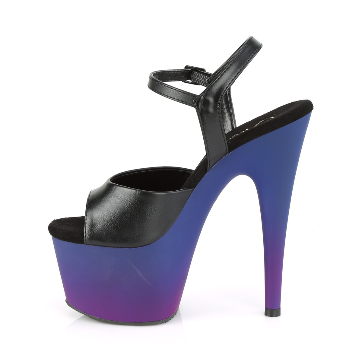 Pleaser Adore-709BP BPU/BLU-PP - Czarne sandały na wysokiej platformie