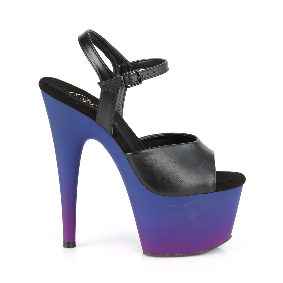 Pleaser Adore-709BP BPU/BLU-PP - Czarne sandały na wysokiej platformie