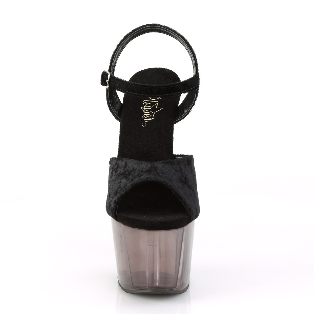 Pleaser Adore-709MCT BVEL/DT - Czarne sandały na wysokiej platformie