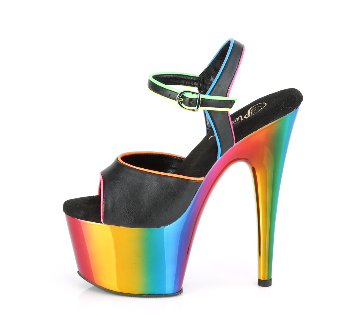 Pleaser Adore-709RC-02 BPU/RBWCH - Czarne sandały na wysokiej platformie