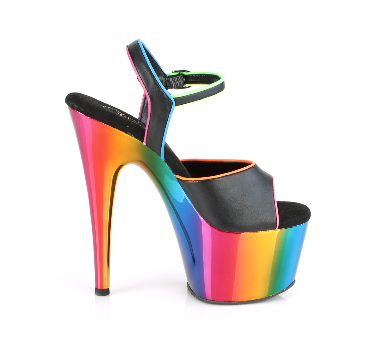 Pleaser Adore-709RC-02 BPU/RBWCH - Czarne sandały na wysokiej platformie