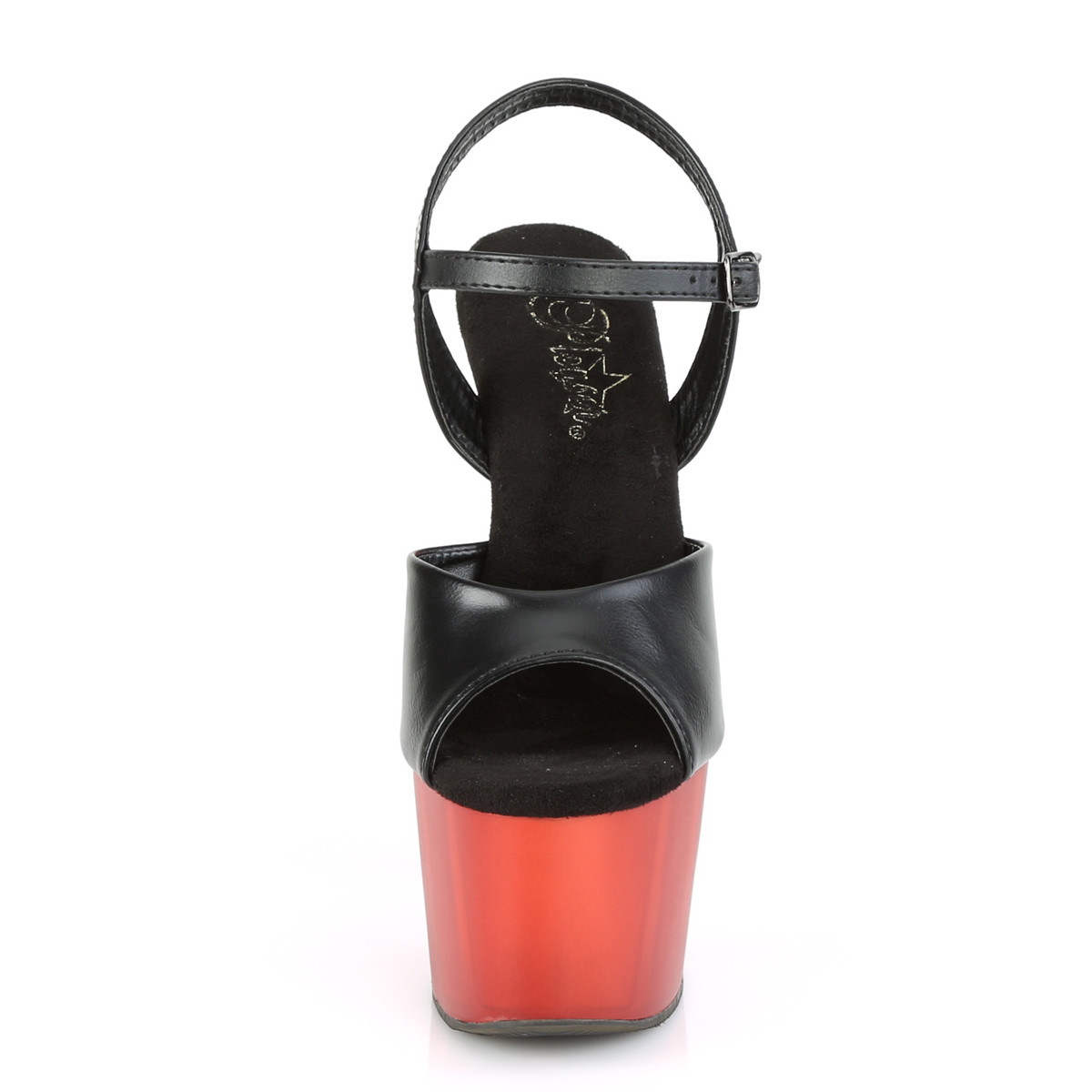 Pleaser Adore-709T BPU/R - Czarne sandały na wysokiej platformie