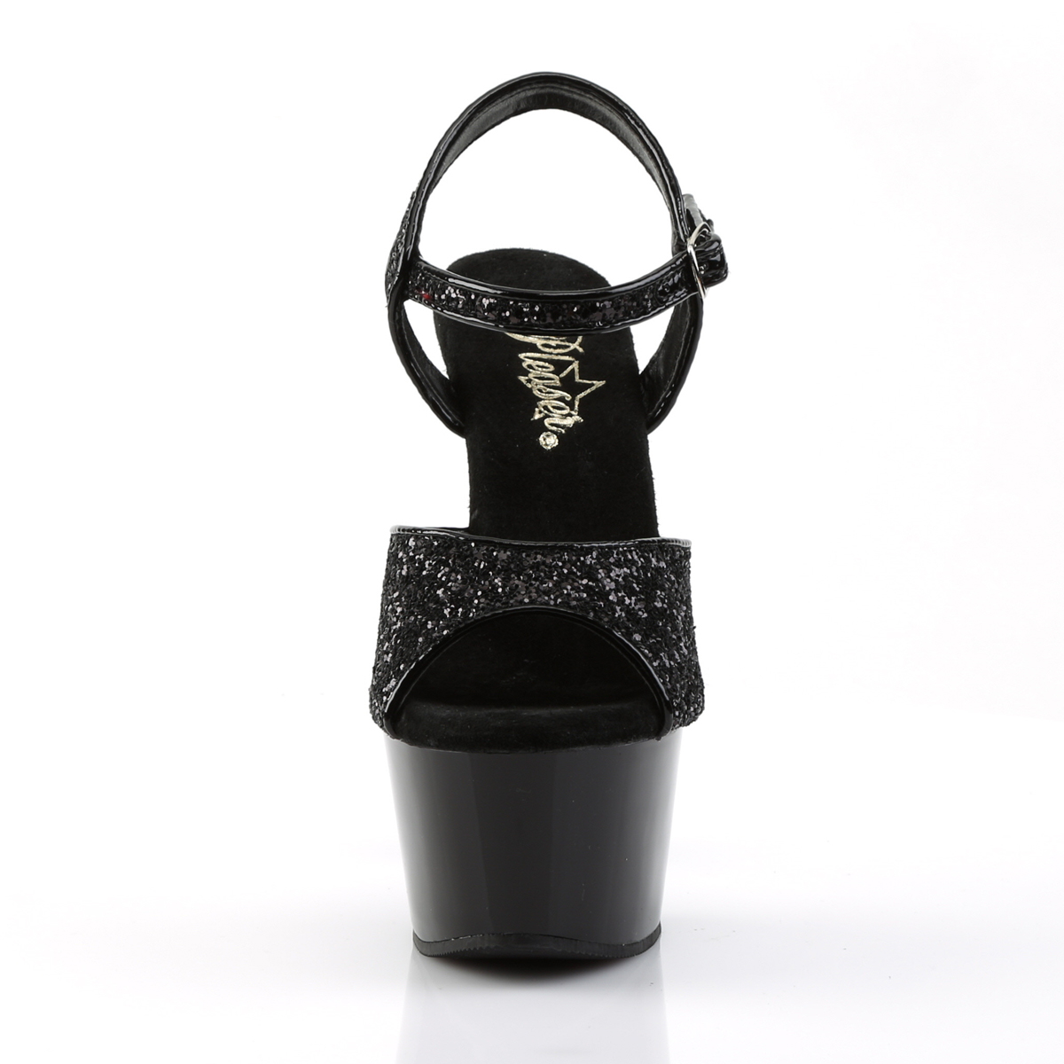 Pleaser Aspire-609G B/M - Czarne sandały z platformą na platformie z wysokimi obcasami