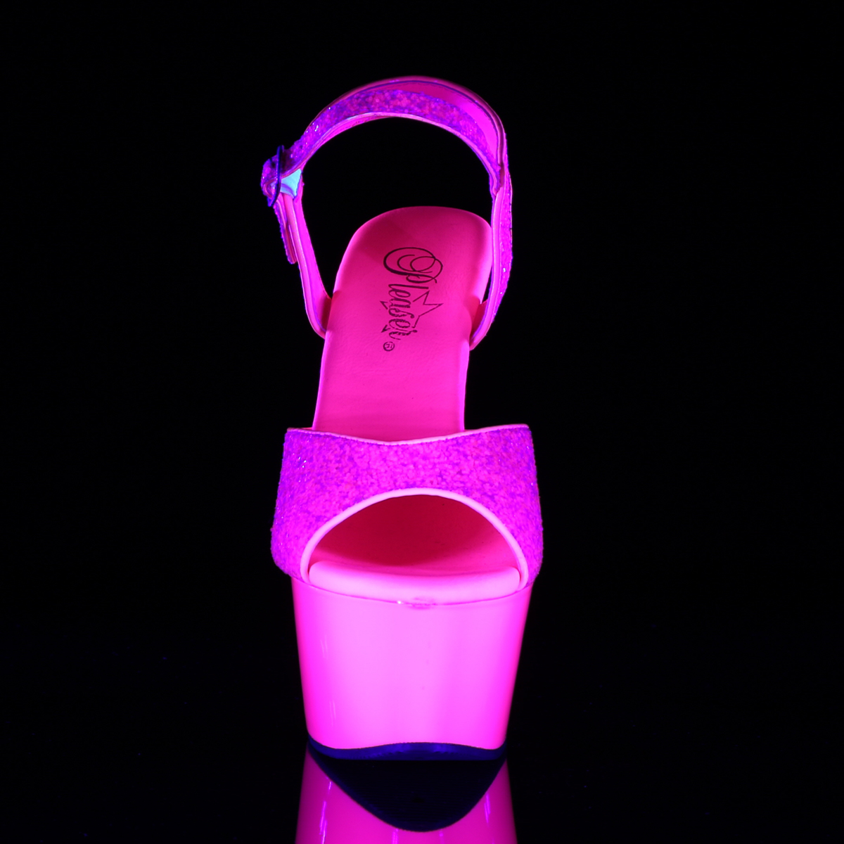 Pleaser Aspire-609G NHPNK/M - Różowe sandały z platformą na platformie z wysokimi obcasami