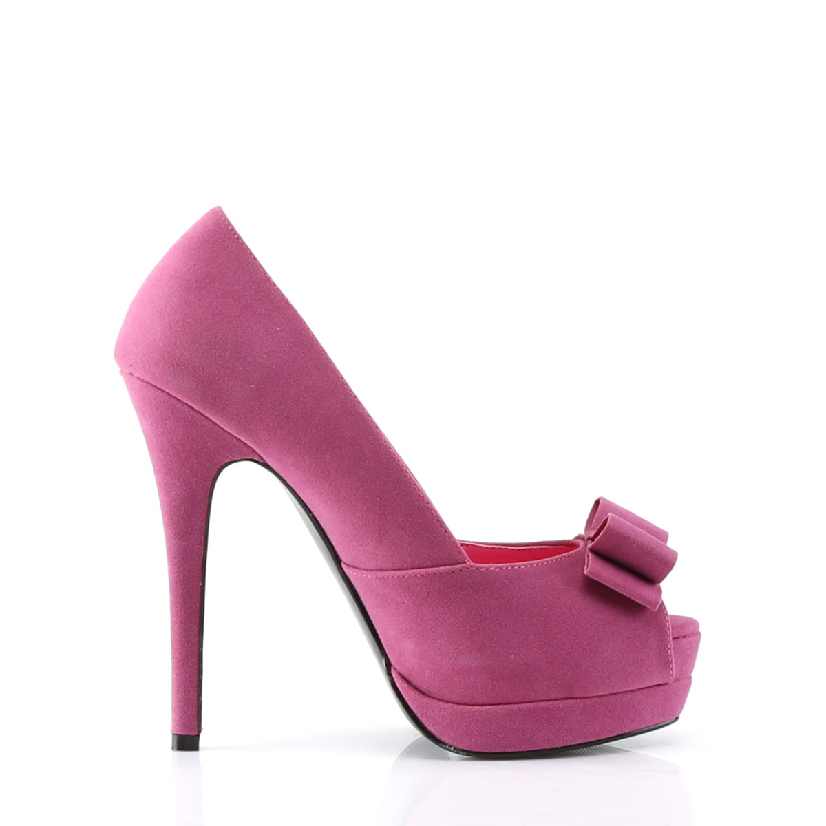 Pin Up Couture Bella-10 FSSUEPU - Fioletowe czółenka z odkrytymi palcami na platformie z wysokimi obcasami