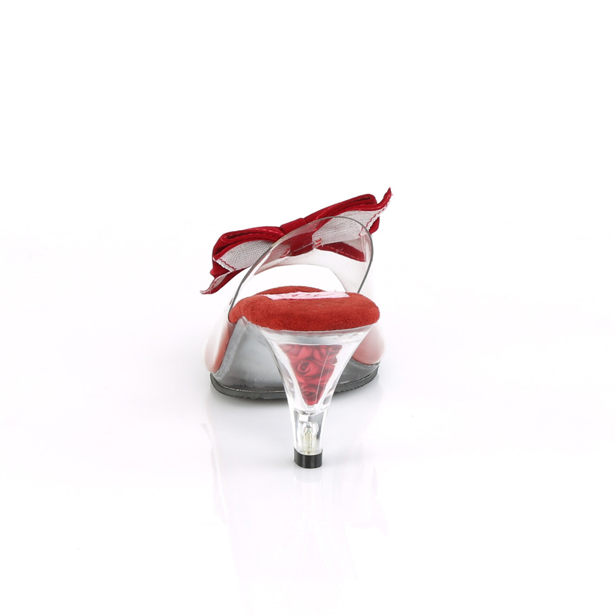 Pin Up Couture Belle-301BOW C-R/C - Przezroczyste klapki na obcasie