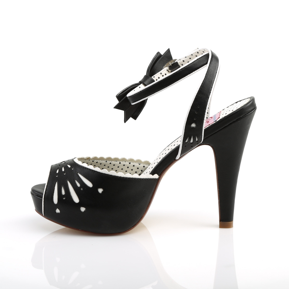 Pin Up Couture Bettie-01 BPU - Czarne sandały z platformą na obcasie