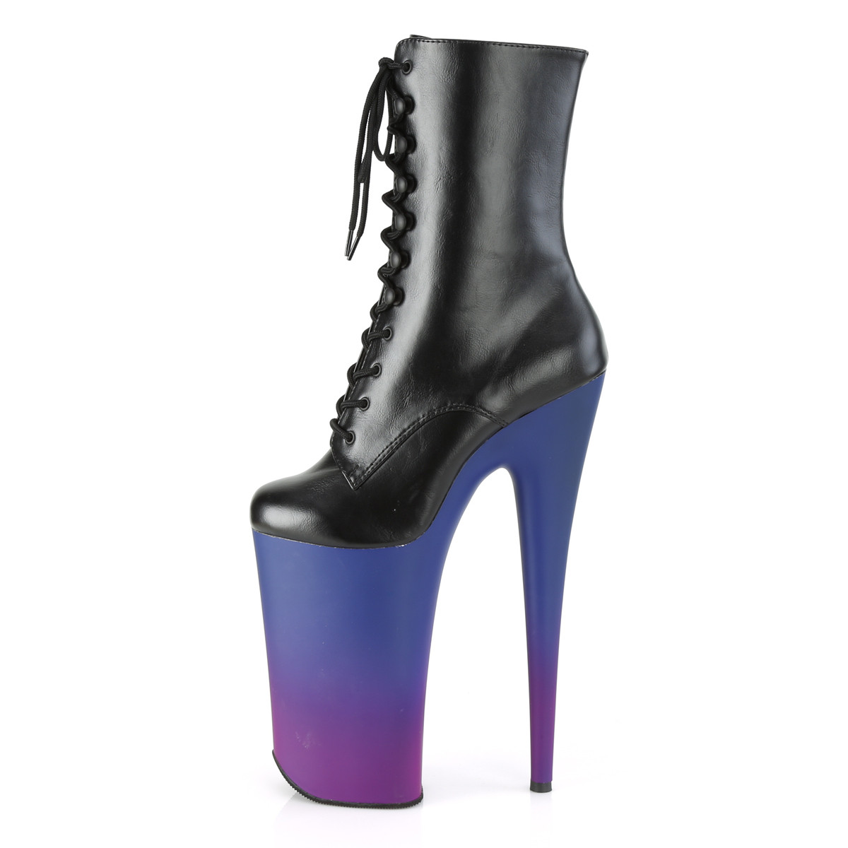 Pleaser Beyond-1020BP BPU/BLU-PP - Czarne buty za kostkę na wysokiej platformie