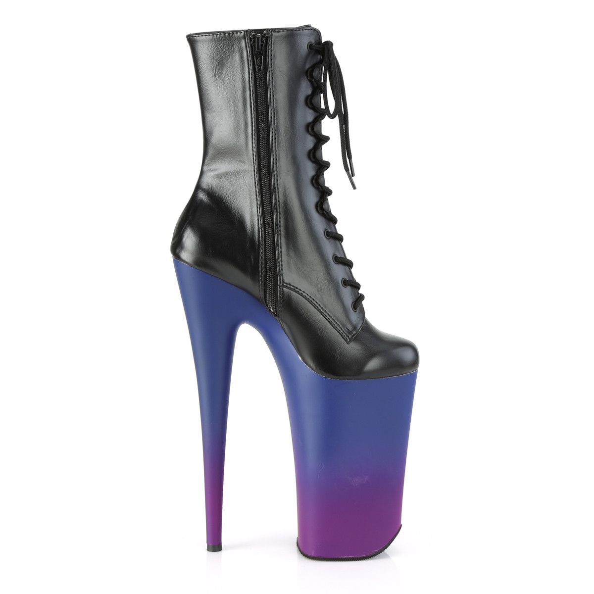 Pleaser Beyond-1020BP BPU/BLU-PP - Czarne buty za kostkę na wysokiej platformie