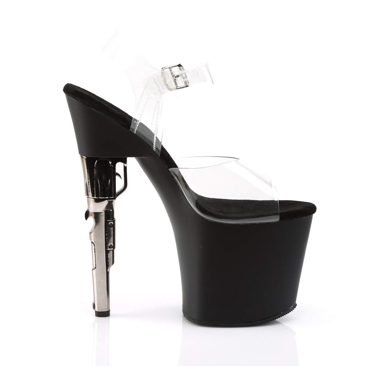 Pleaser Bondgirl-708 C/B - Przezroczyste sandały na wysokiej platformie