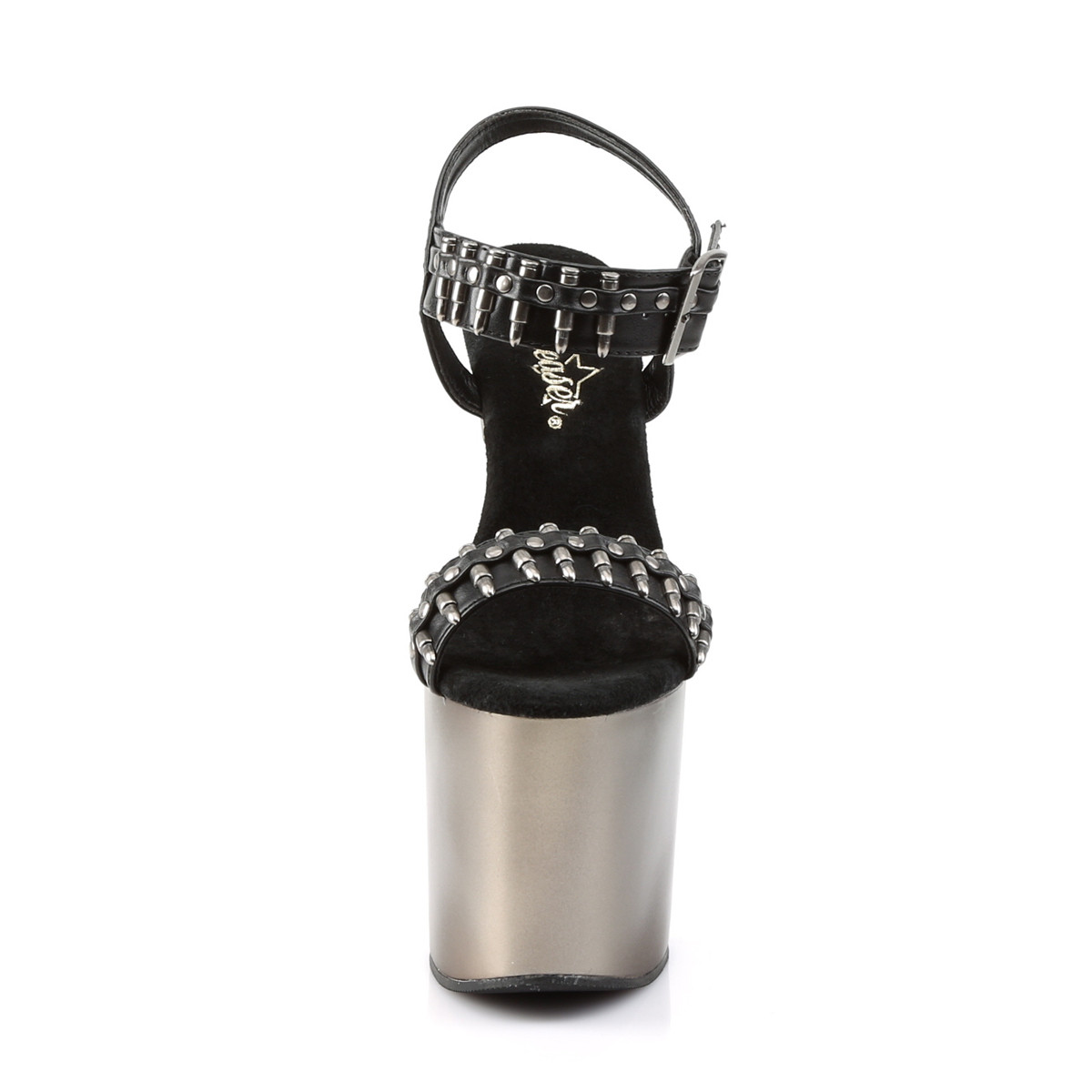 Pleaser Bondgirl-712 BPU/PW - Czarne sandały na wysokiej platformie