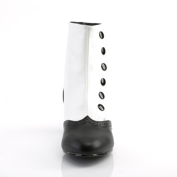 Bordello Flora-1023 WB/PU - Białe wiktoriańskie botki