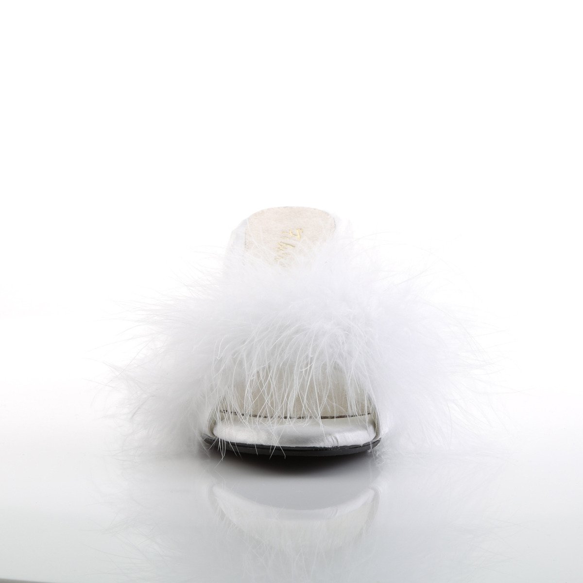 Fabulicious Belle-301F W/SAT - Białe klapki na obcasie