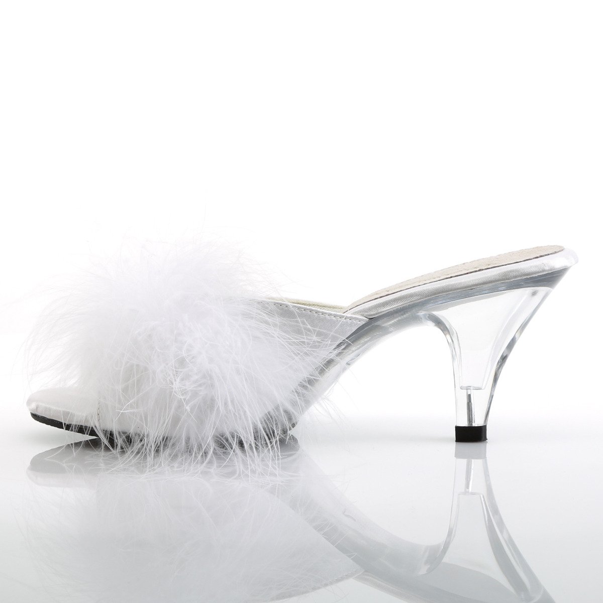 Fabulicious Belle-301F W/SAT - Białe klapki na obcasie