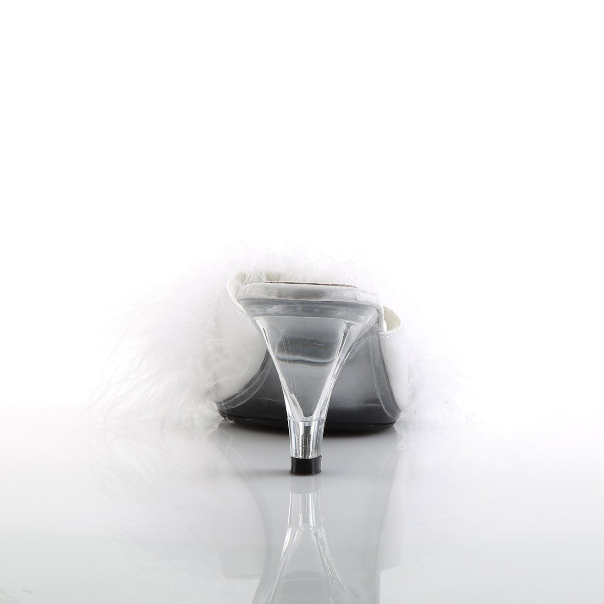 Fabulicious Belle-301F W/SAT - Białe klapki na obcasie