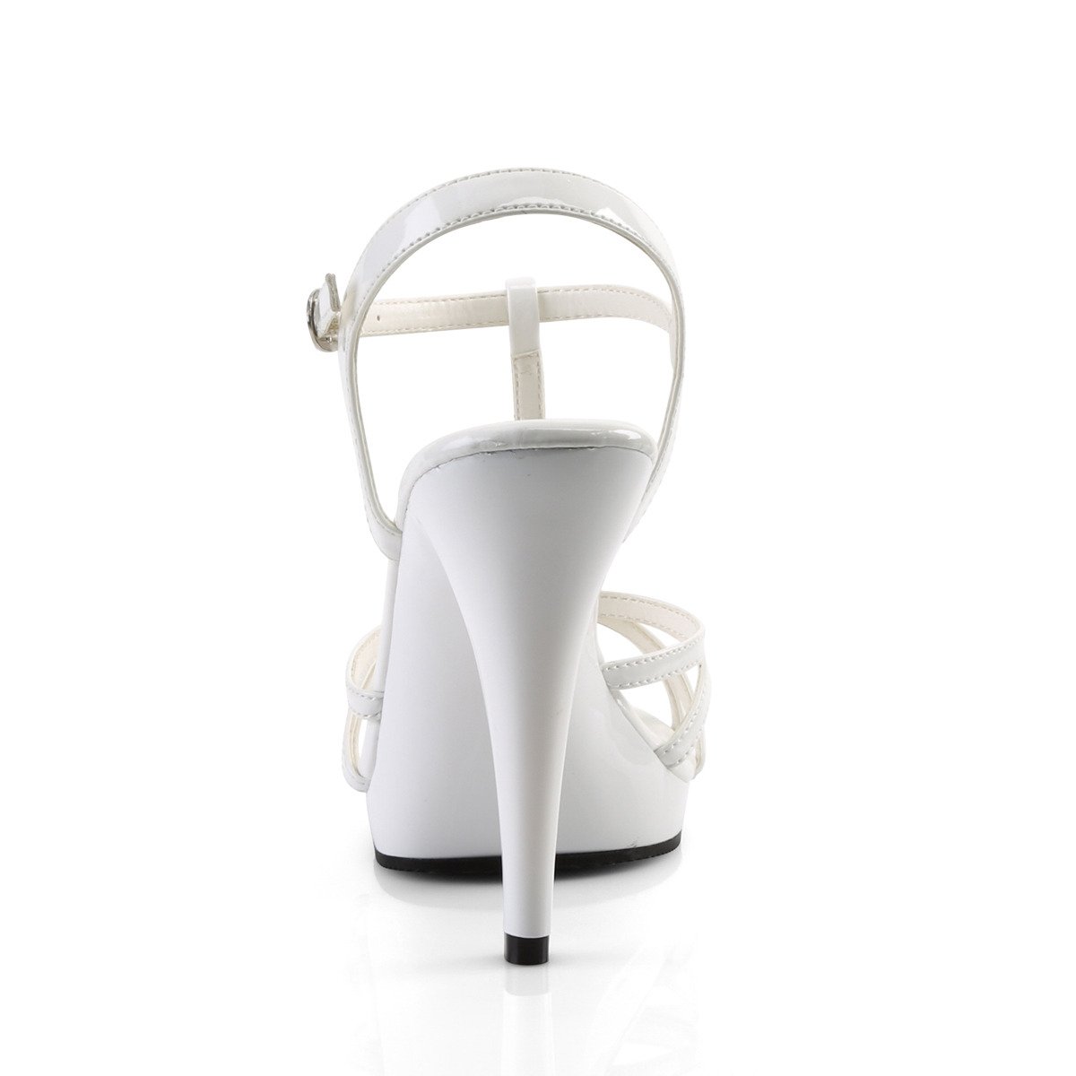 Fabulicious Flair-420 W/M - Błyszczące białe sandały na wysokim obcasie