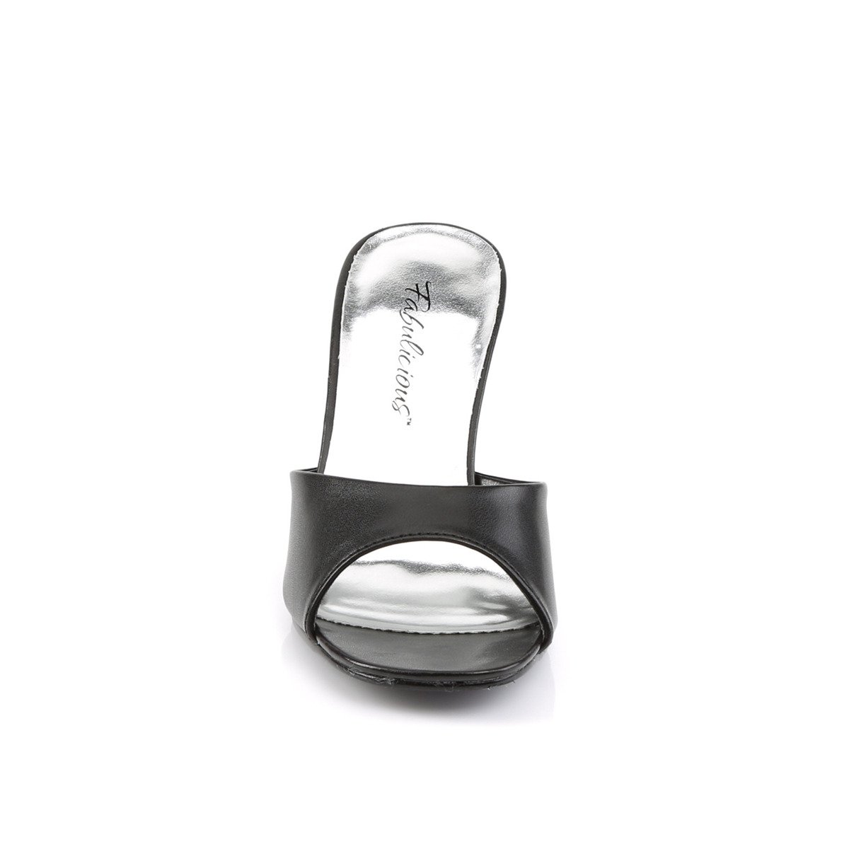 Fabulicious Romance-301-2 B/PU - Czarne klapki z szerokimi obcasami