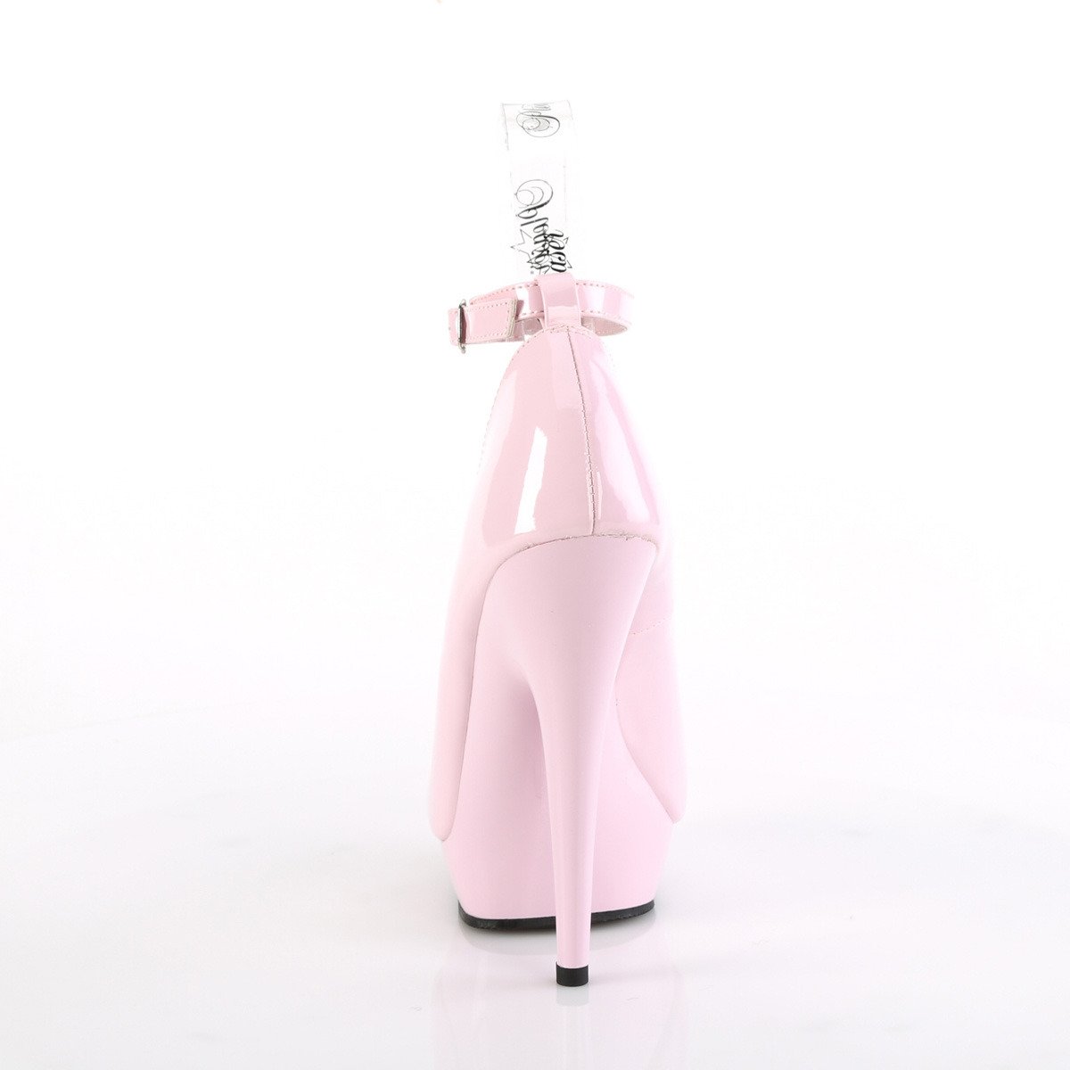 Fabulicious Sultry-686 BP/M - Błyszczące różowe czółenka z paskami na wysokim obcasie