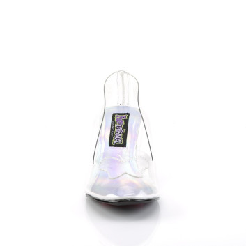 Funtasma Crystal-103 C - Przezroczyste czółenka z szerokimi obcasami
