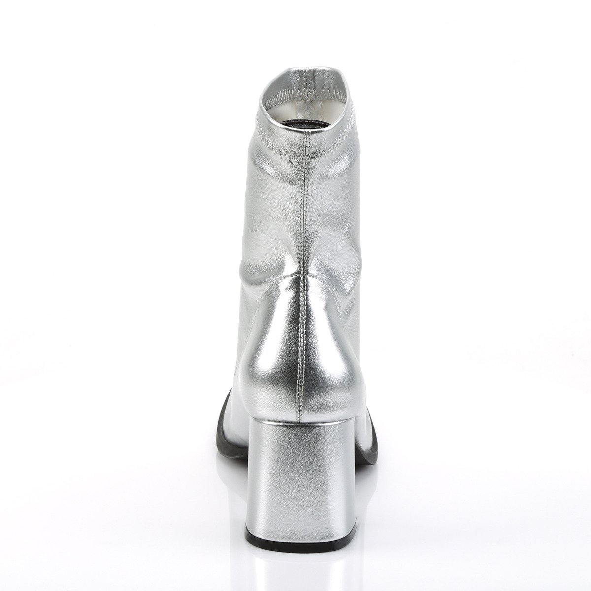 Funtasma Gogo-150 SPU - Srebrne buty za kostkę z szerokimi obcasami