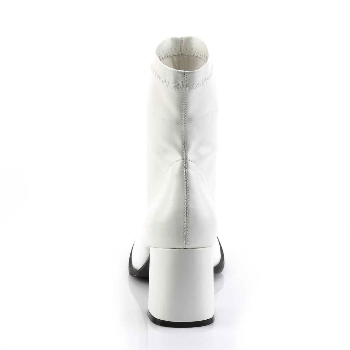 Funtasma Gogo-150 WPU - Białe buty za kostkę z szerokimi obcasami