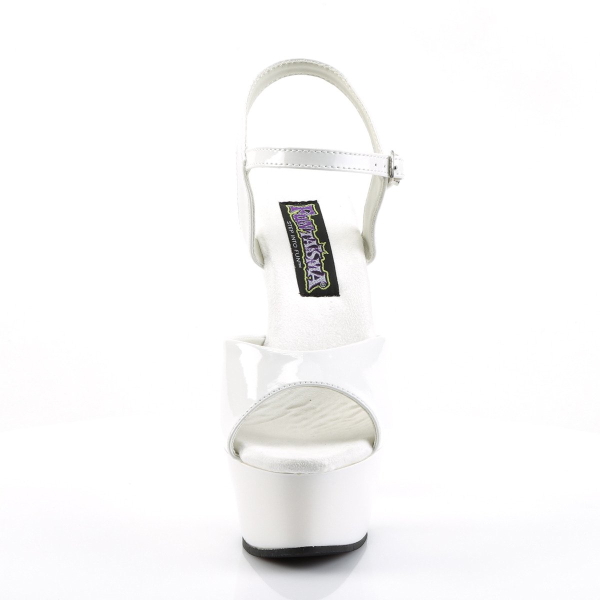 Funtasma Juliet-209 W/M - Błyszczące białe sandały z platformą na platformie z wysokimi obcasami