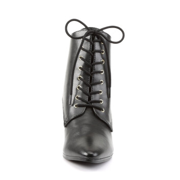 Funtasma Victorian-35 B/PU - Czarne wiktoriańskie botki z szerokimi obcasami