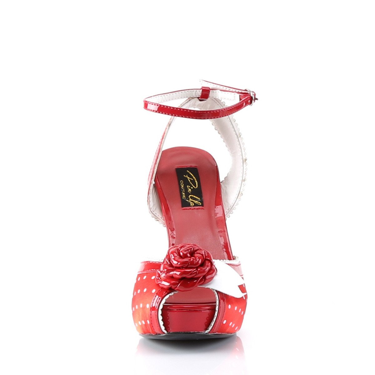 Pin Up Couture Bettie-06 R/SA - Czerwone sandały z platformą na obcasie