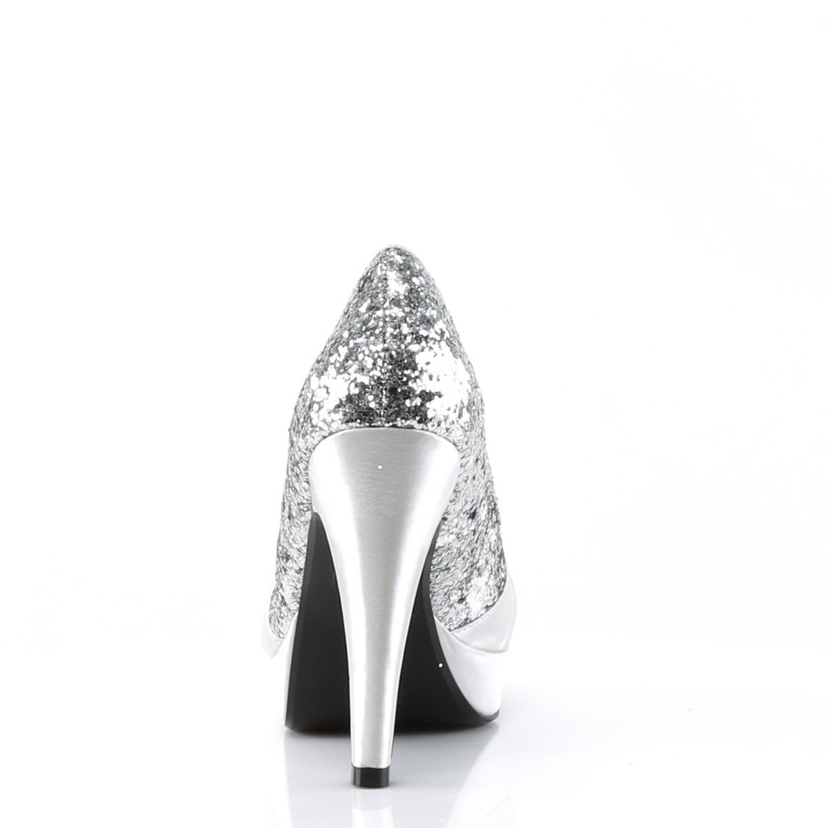 Pin Up Couture Bettie-10 SG-SA - Srebrne czółenka z odkrytymi palcami