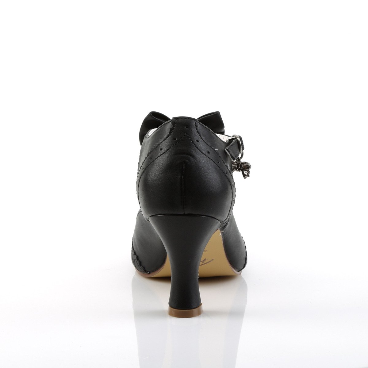 Pin Up Couture Flapper-11 BPU - Czarne czółenka z paskami z szerokimi obcasami